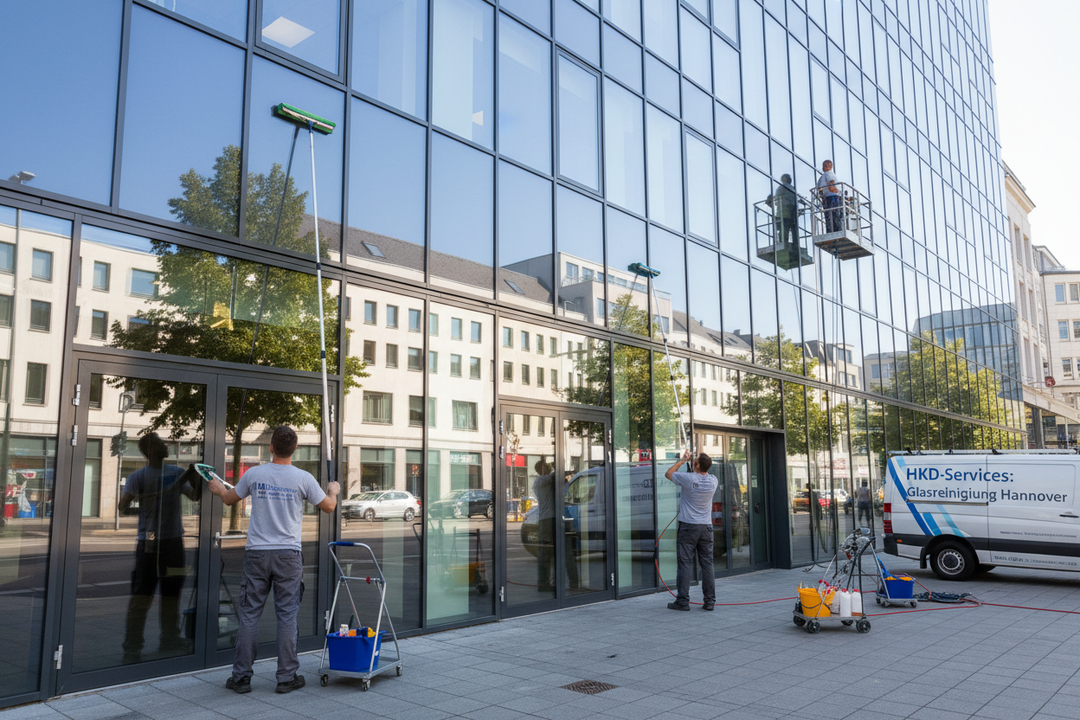 Professionelle Glasreinigung in Hannover - HKD-Services reinigt Glasfassaden und Schaufenster
