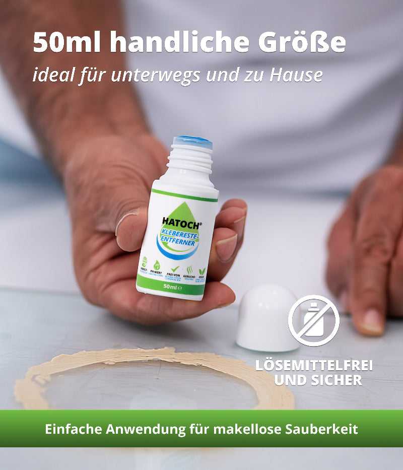HATOCH Klebereste-Entferner Anwendung – Aufkleber und Etiketten rückstandsfrei entfernen