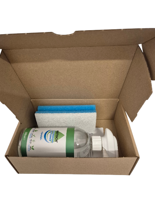 HATOCH SPEZIAL 500ml + Profi-Schwamm Set – Produktansicht mit Sprühflasche und Reinigungsschwamm