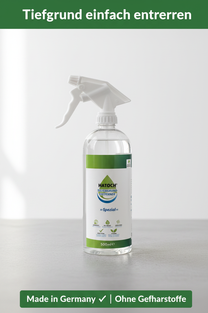 HATOCH SPEZIAL 500ml Tiefengrundentferner – Anwendung und Ergebnis auf Glas