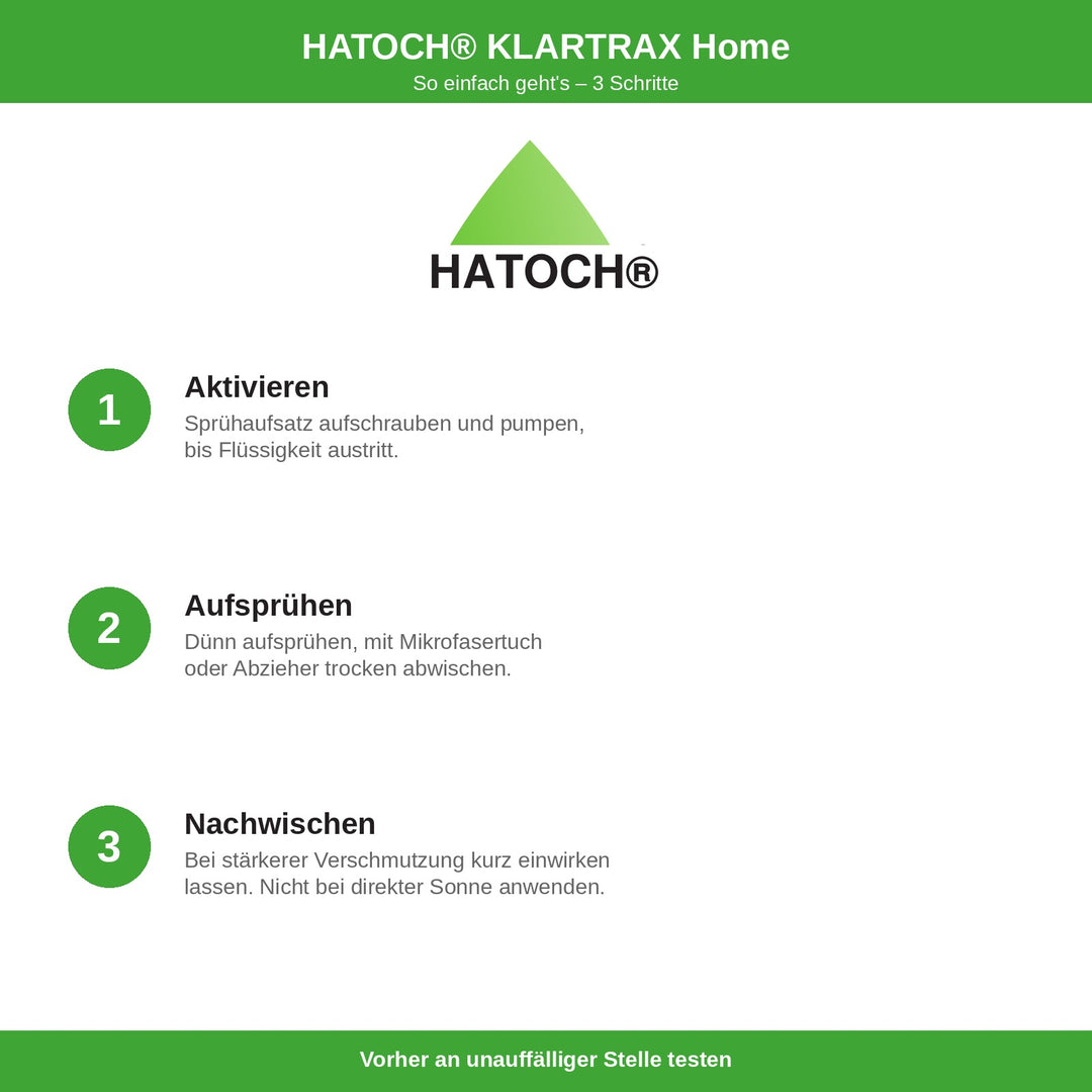 HATOCH KLARTRAX Home Anwendung in 3 Schritten