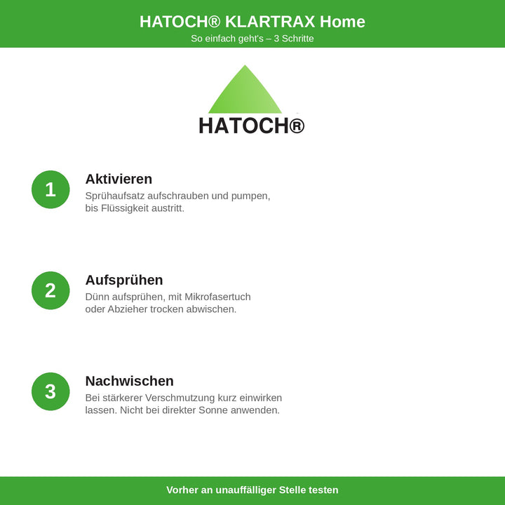 HATOCH KLARTRAX Home Anwendung in 3 Schritten