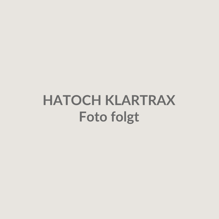 HATOCH KLARTRAX Glasreiniger-Konzentrat – Etikettendesign der Flasche