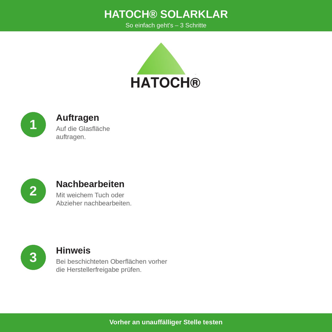 HATOCH SOLARKLAR Anwendung in 3 Schritten