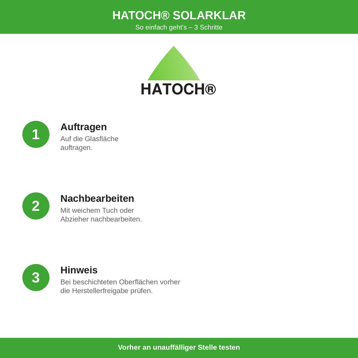 HATOCH SOLARKLAR Anwendung in 3 Schritten