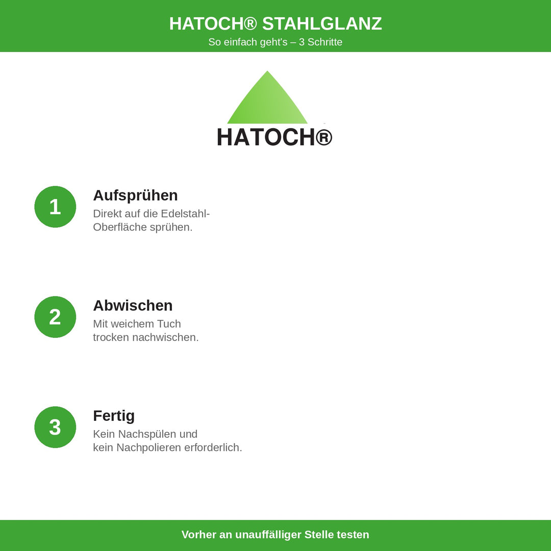 HATOCH STAHLGLANZ Anwendung in 3 Schritten
