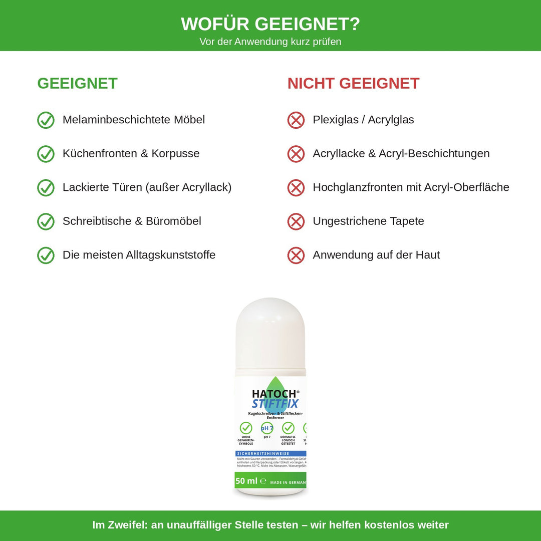HATOCH® STIFTFIX Kugelschreiberflecken-Entferner 50ml | Ohne Gefahrensymbole